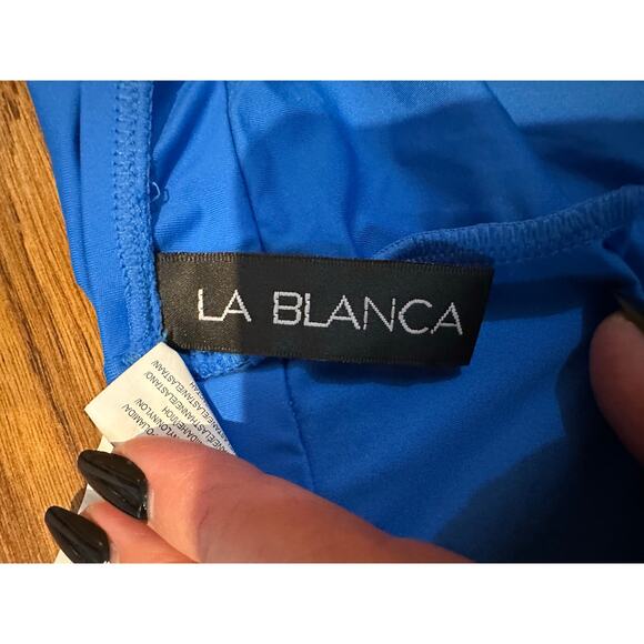 La Blanca Women's Island Goddess Shirred Bikini Bottom Blues Size 14 NWT - Picture 4 of 8